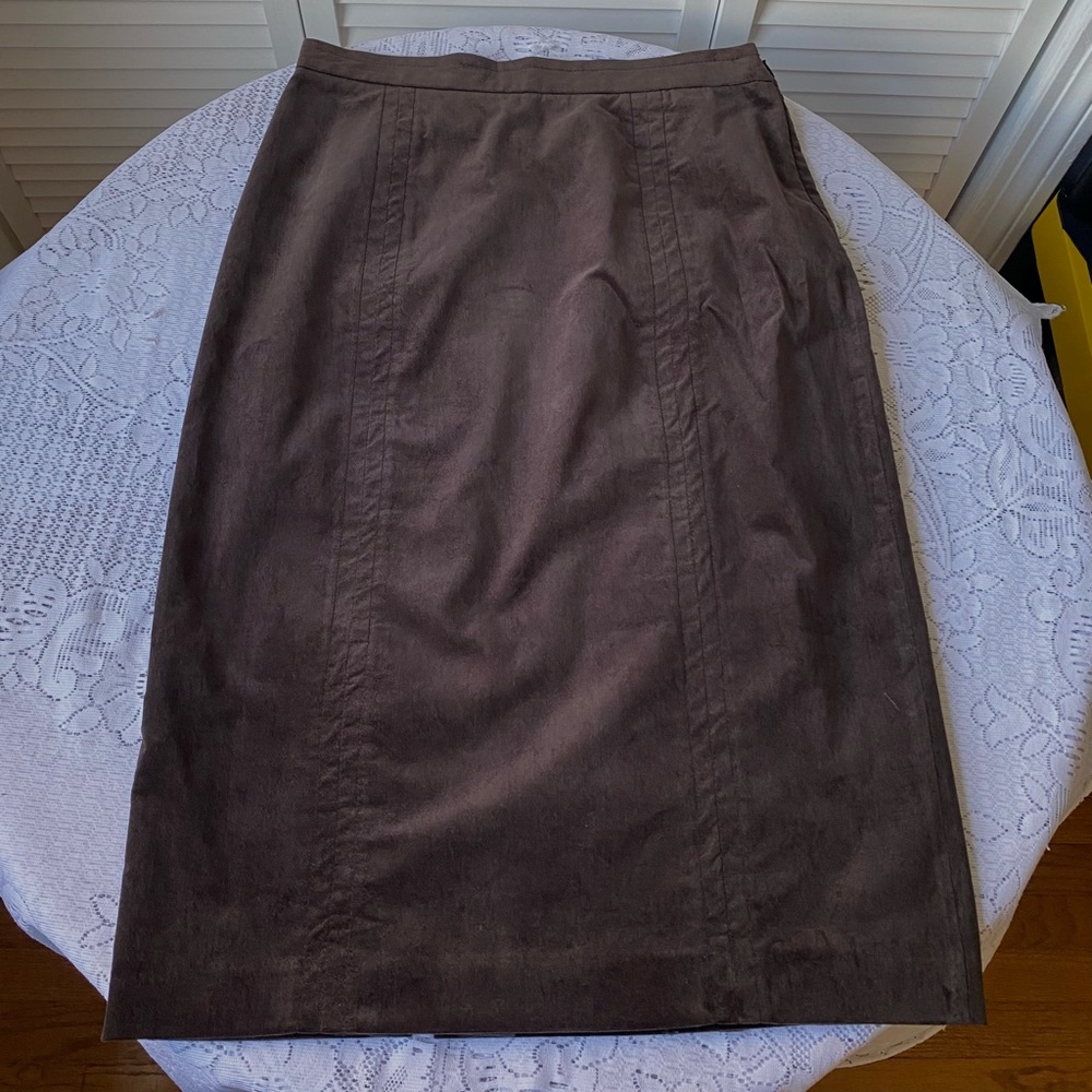 Philippe Adec Paris Brown Velvet Skirt Size 10